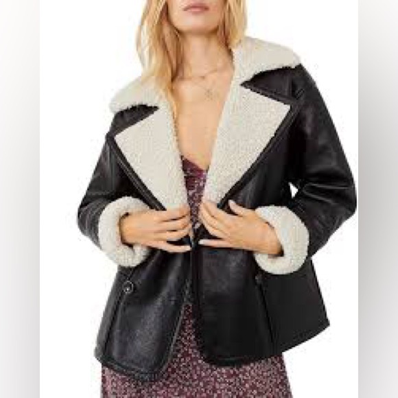 FREE PEOPLE 
Kaja Vegan Bonded Peacoatblack🖤 - Picture 4 of 13